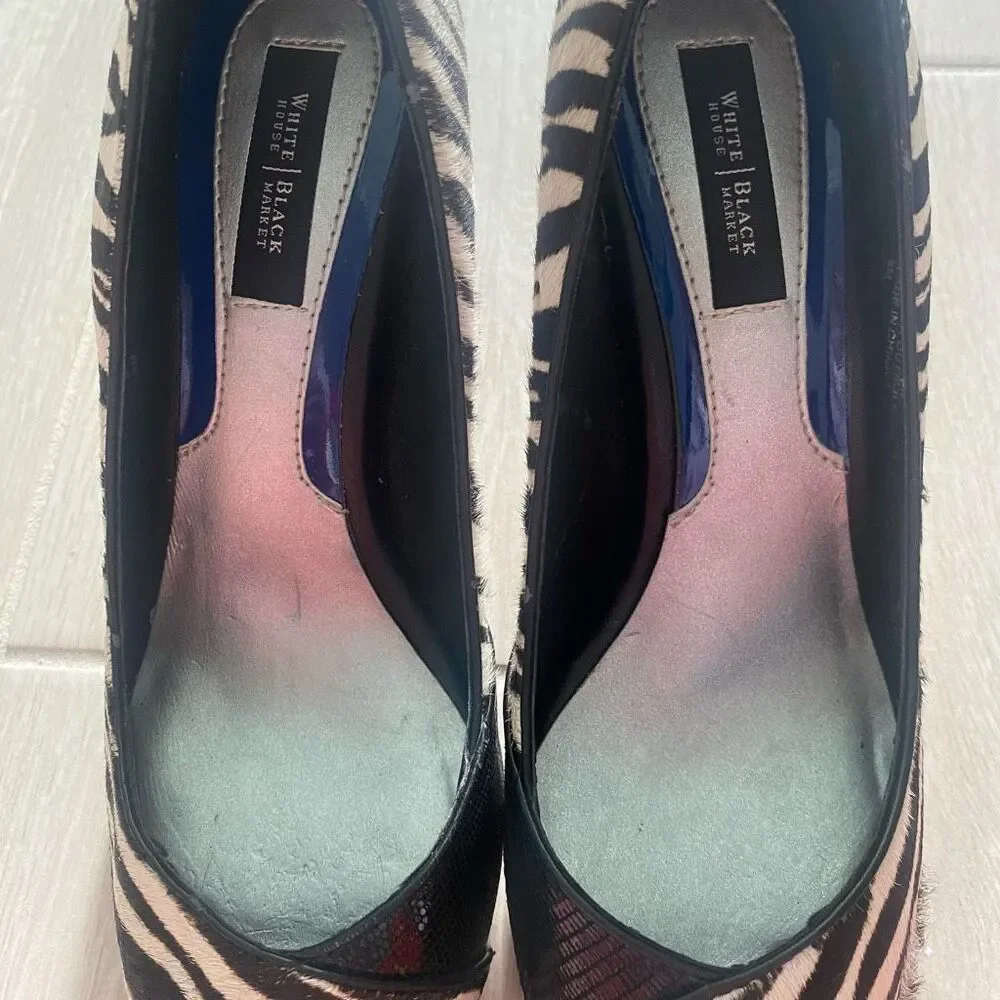White House Black Market Zebra Size 8 Heels
